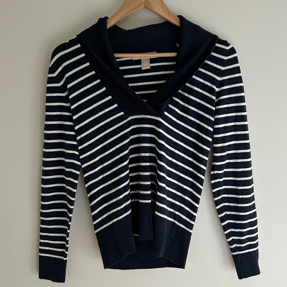 Banana Republic Nautical Navy Striped Sweater Top size XS